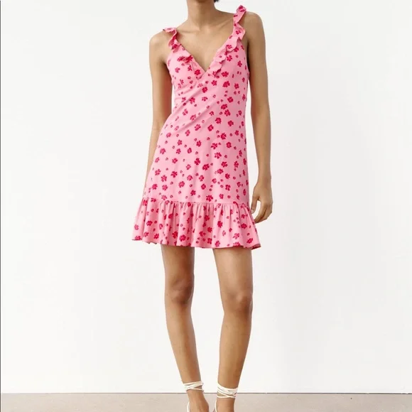 Zara | Dresses | Zara Ruffled Print Pink Floral Linen Mini Dress L | Poshmark Zara | Dresses | Zara Ruffled Print Pink Floral Linen Mini Dress L | Poshmark